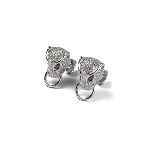 Panthera von Keysi Sayago | 18 Karat Weißgold | Zirkonia-Kristallohrringe